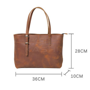 Sac à main bandoulière en cuir véritable pour femme, design pratique, finition premium, grande capacité, fermeture éclair souple, idéal pour le bureau et le quotidien - Product Image 6