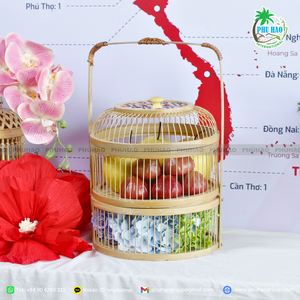 ตะกร้าไม้ไผ่ที่มีสไตล์และทนทานเหมาะสำหรับห้องครัวห้องนั่งเล่นหรือกิจกรรมที่มีคุณภาพสูง - Product Image 2