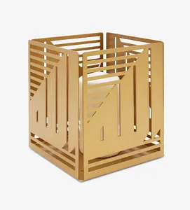 Quemador de incienso de metal chapado en oro de moda moderna soporte de vela de calidad superior para boda y Diwali precio al por mayor - Product Image 5