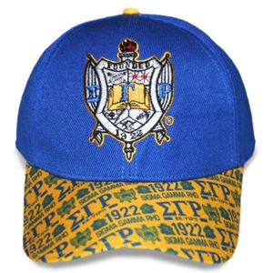 Gorra SGR-Azul real | Sombrero acrílico Sigma Gamma Rho 100% | Logotipo del equipo bordado en la parte delantera y trasera | Visera impresa | Sombreros de la hermandad - Product Image 1