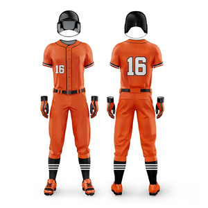 Personalizado 100% poliéster Hip Hop botón abajo béisbol Jersey y pantalón transpirable impreso uniforme de béisbol fabricante y exportador - Product Image 4