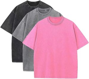 Camiseta blanca sólida de algodón 100% para hombre, camiseta gráfica básica con cuello redondo para hombre, Camiseta estampada de gran tamaño pesada de alta calidad - Product Image 1