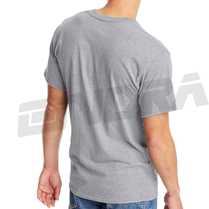 T-shirt de sport uni de haute qualité pour hommes haut en coton à manches courtes de couleur unie Logo brodé personnalisé vêtements de sport de fitness en gros - Product Image 5