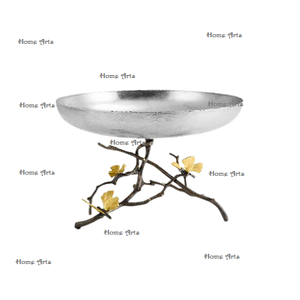 Cuenco para servir alimentos de latón martillado Tazón para servir de color negro y dorado de la más alta calidad con soporte para eventos Uso en fiestas - Product Image 2