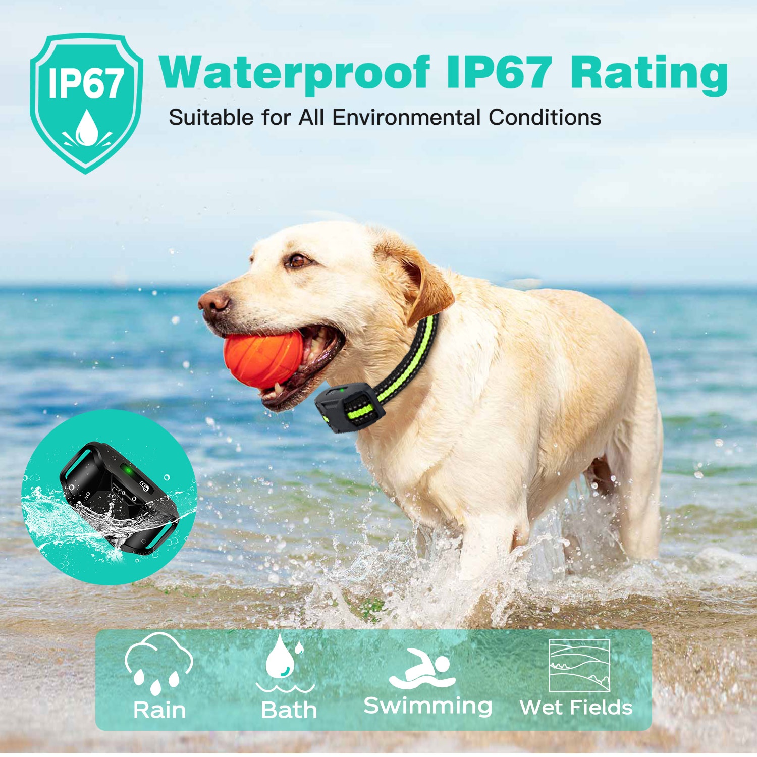 SmartPet RS2 New Technology Electronic Remote Dog Training Collar with 3 Professional Modes IP67 Wat