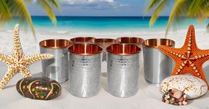 Vaso de cobre de doble pared hecho a mano, vaso de vidrio de cobre puro para agua, diseño moderno, beneficios para la salud - Product Image 5