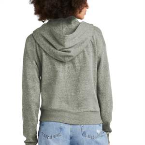 Sudadera con capucha gris ligera con media cremallera para mujer, jersey con capucha moderno y versátil para capas, ideal para atuendo de primavera y otoño - Product Image 5