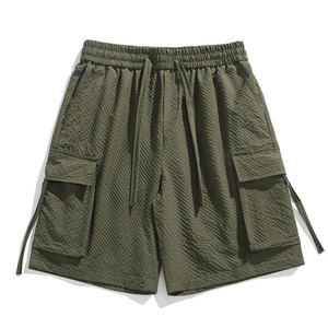Vente en gros de vêtements respirants grande taille pour hommes survêtements de sport courts personnalisés pour hommes ensemble de shorts d'été unis ajustés de couleur unie - Product Image 2