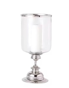 Bougeoir de mariage en métal antique ensemble de 2 grands bougeoirs votifs en métal verre pour la décoration de la maison élégants et décoratifs - Product Image 3