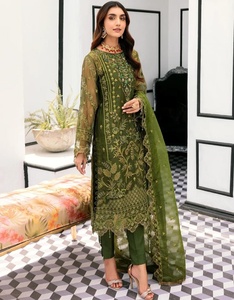 Robe de luxe en Organza indien brodé Salwar Kameez avec travail manuel lourd, Collection de mariage, meilleure vente 2023 - Product Image 6