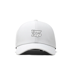 Gorra de béisbol impermeable de 6 paneles perforada cortada con láser personalizada Sombrero de golf de rendimiento de pico curvo con cuerda de malla - Product Image 1