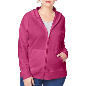 เสื้อกันหนาวมีฮู้ดแบบคลาสสิกมีซิปรูดซิปขึ้นสำหรับผู้หญิงเสื้อกันหนาวมีฮู้ดผ้าคอตตอนมีฮู้ด100% เกาหลี - Product Image 5