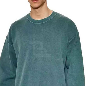 Suéter de algodón suave lavado ácido sólido personalizado sudadera de alta calidad transpirable de secado rápido al por mayor cantidad a granel estilo callejero - Product Image 3