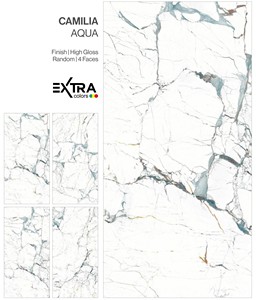 Azulejos de Porcelana CAMILIA AQUA de Alto Brillo con Aspecto Moderno - Product Image 1