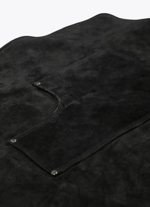 Cross-Back Black Suede Leather <b>Work</b> <b>Apron</b> Adjustable Strap Utility Pockets Lightweight Ergonomic Design Custom PU Leather <b>Apron</b> - Product Image 3