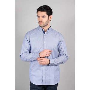 Chemise décontractée à carreaux XAVIER pour homme Unze London, coupe ajustée, taille XL, 100 % popeline, teinte unie, style professionnel - Product Image 3