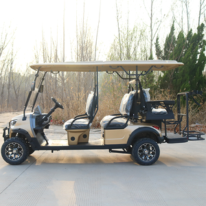 Voiture de golf électrique 6 places, buggy tout-terrain couleur or avec toit et protection avant, 48V/72V, 50-70 km/h - Product Image 3