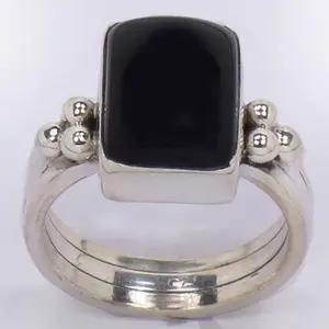 925 <b>Silver</b> Onyx Stone <b>Ring</b> for Women Handmade <b>Statement</b> Jewelry Natural Stone Rhodium Plated Cut Inlay Technology Fine - Product Image 2