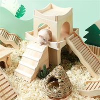 Maison en bois pour hamster, jouets pour animaux de compagnie, arbre en pin, jeu pour hamster, maison en bois, jeu éducatif