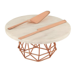 Top Sale <b>Marble</b> Top with Metal Base <b>Cake</b> <b>Stand</b> For Wedding Restaurant Hotel in Best Price - Product Image 1