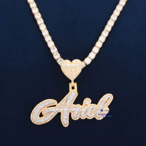 Pendentif diamant de luxe VVS Lab Grown Diamond 925 Sterling Silver Bride Jewelry Tennis Collier avec pendentif pour les femmes - Product Image 4