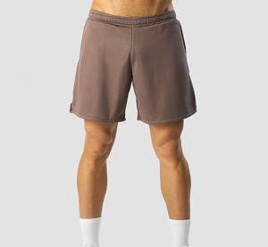 <b>Men's</b> 100% Cotton Mesh <b>Shorts</b> <b>Brown</b> Regular Fit Elastic Waistband Open Side Pockets Lightweight Polyester-High Street Style - Product Image 1