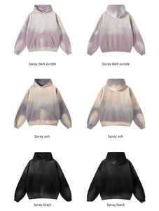 Vente en gros de sweats à capuche en polaire surdimensionnés personnalisables de haute qualité pour hommes, vêtements thermiques à la mode à l'aspect délavé à l'acide pour l'extérieur - Product Image 5