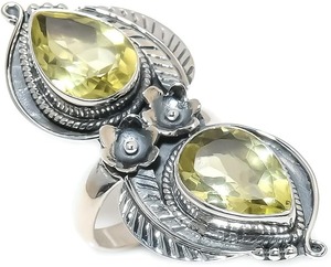 แหวนเงินสเตอร์ลิง925จากนักออกแบบที่ดีที่สุดทำด้วยมือเงินอัญมณีซิทรีนธรรมชาติทำด้วยมือ925เจียระไนแบบประทับสำหรับงานแต่งงานงานปาร์ตี้ - Product Image 3