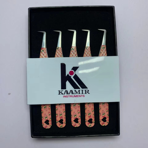 Kaamir Instruments Handmade Premium Quality Stainless Steel Anti-Magnetic Smooth Tip 10mm Eyelash Extension Tweezers Set - Product Image 2