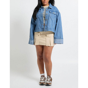 Chaqueta Vaquera de Invierno para Mujer 2025, con Cuello Alto Grueso, Estilo Urbano, Técnica de Lavado, Decoración de Piel, Transpirable - Product Image 3