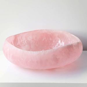 RESIN SALAD BOWL LIGHT PINK Wood & Resin Bowl Online at Best Price Customized Size Made in India - Product Image 3