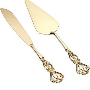 Juego de servidor de pastel de Metal de aspecto elegante, cuchillo de postre, utensilios de fiesta de boda, vajilla de comedor de cocina, herramienta para servir pasteles - Product Image 4