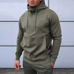 2025 pull personnalisé de haute qualité blanc survêtements hommes sueur avec poche survêtements ensemble blanc Jogging costumes homme survêtement - Product Image 6