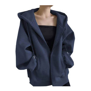 Sudaderas Casuales de Invierno para Mujer, Estampadas en la Parte Delantera, Cómodas, con Capucha, Cremallera, Mezcla de Felpa, Colores y Logotipo Personalizados, Corte Regular - Product Image 1