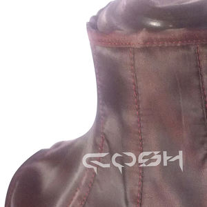 Corsé de cuello de satén burdeos premium, corsés de cuello personalizados - Product Image 4