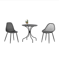 Ensemble de chaises et table en PP modernes et simples pour patio, ensemble de 2+1 chaises et table pour l'extérieur
