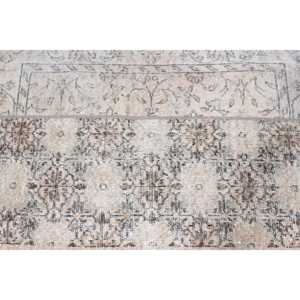 Vintage Small Eco-Friendly Patchwork Rug 2.5x3.4 ft <b>Brown</b> Gray <b>Wool</b> with Latex Backing - Product Image 5
