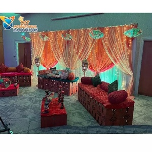 Boda marroquí señoras Sangeet Configuración de escenario boda árabe Sangeet noche escenario musulmán boda Heena fiesta evento decoración EE. UU. - Product Image 1