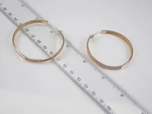 Women's Tishya Diamond 925 Sterling <b>Silver</b> Hoop <b>Earrings</b> 2 Ct Cut Moissanite Gold Plated <b>Wedding</b> Party Anniversary - Product Image 3