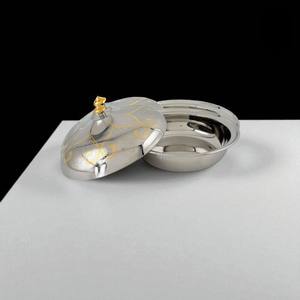 Luxury Durable Non-Stick Stainless Steel Hot Pot Gold Filigree Lid Insulated Food Warmer Casserole Premium Table Serving Bowl - Product Image 5