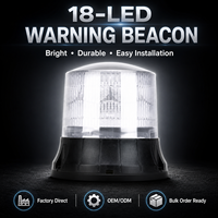 SENKEN 18 LED High Brightness Strobe Warning Light Magnetic Beacon Emergency Flashing Safety Lamp with Amber Dome