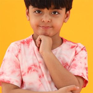 T-shirt tricoté en pur coton rose à col rond et manches mi-longues pour garçons, 100% - Product Image 6