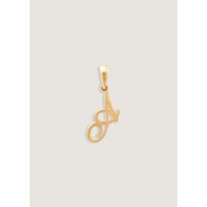 Pendentif Breloque Lettre d'Amour en Or, Bijou de Style Religieux avec Motif Cœur en Diamant et Zircon pour Mariage - Product Image 1