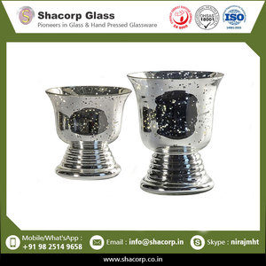 Beautiful Glass Vase Antique <b>Mirror</b> Glass Urn Vase Crafted with Thick Glass for Home Decor - Product Image 2