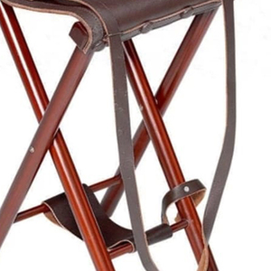 Nouveauté Chaises trépieds en cuir personnalisées pour la chasse et le tir / Nouveau style tendance Tabouret de camping en bois avec sièges en cuir - Product Image 6