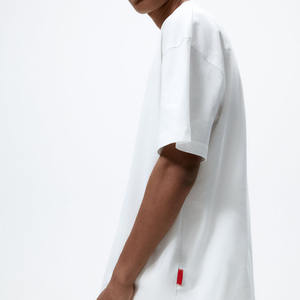 T-shirts en coton blancs à séchage rapide pour hommes, manches courtes, surdimensionnés, personnalisables, vente en gros - Product Image 2