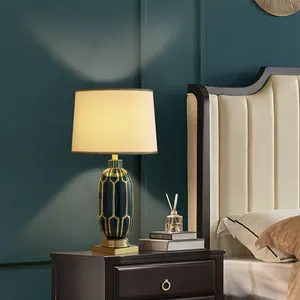 Lampe de table en céramique contemporaine MabelBeauty, 220V AC, culot E26, abat-jour en métal, pour chambres à coucher, décoration intérieure, design électrique simple - Product Image 2