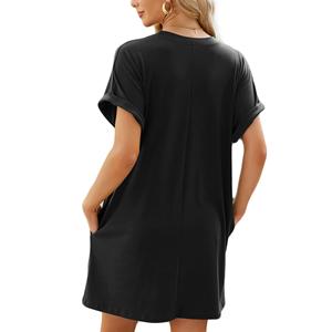 Personalizado de manga corta Casual hasta la rodilla señoras vestidos de carrera precio barato algodón suelto Oficina ropa de mujer - Product Image 3