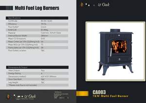 Juego de Herramientas para Chimenea Multicombustible, Quemador de Leña de 7KW, Aluminio, 630x430x630H mm, Moderno, para Uso en Interiores y Exteriores, Calefacción con Leña - Product Image 5