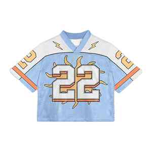 SPORTS WORLD Custom Manufacturer <b>Retro</b> Style Streetwear Oversized <b>Men</b> T-<b>Shirt</b> Practice Crop Mesh Boxy Fit American Football - Product Image 6